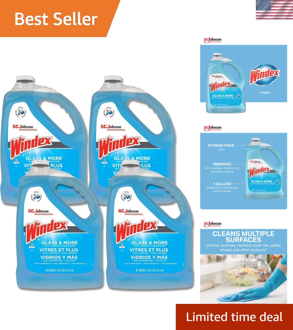 Windex Glass and More Multi-Surface Cleaner, Windex Glass Cleaner Refill, Mul…