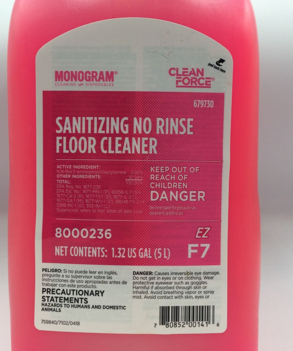 Monogram Clean Force F7 EZ No Rinse Kitchen Floor Cleaner, 1.32 GAL
