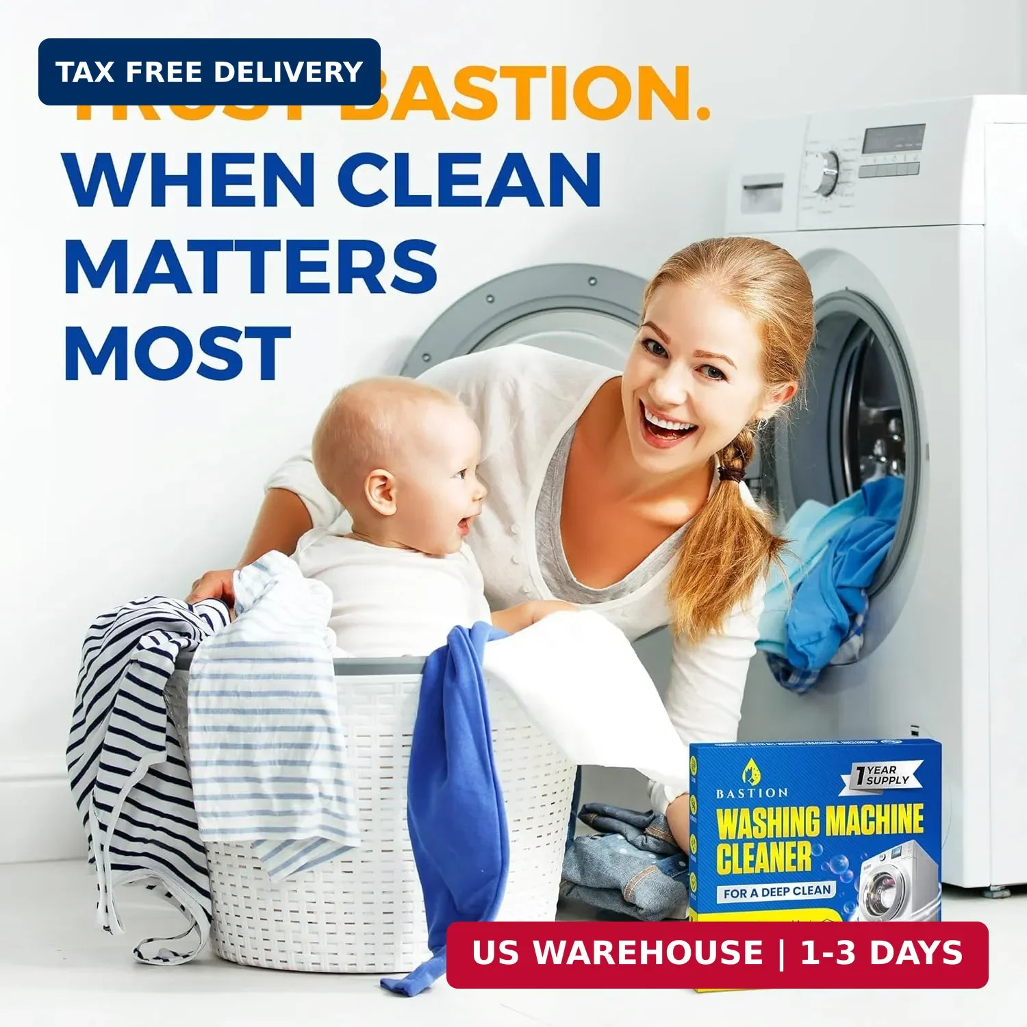 Washing Machine Cleaner Tablets 24 pack Powerful Descaler -Deep Cleaning for HE