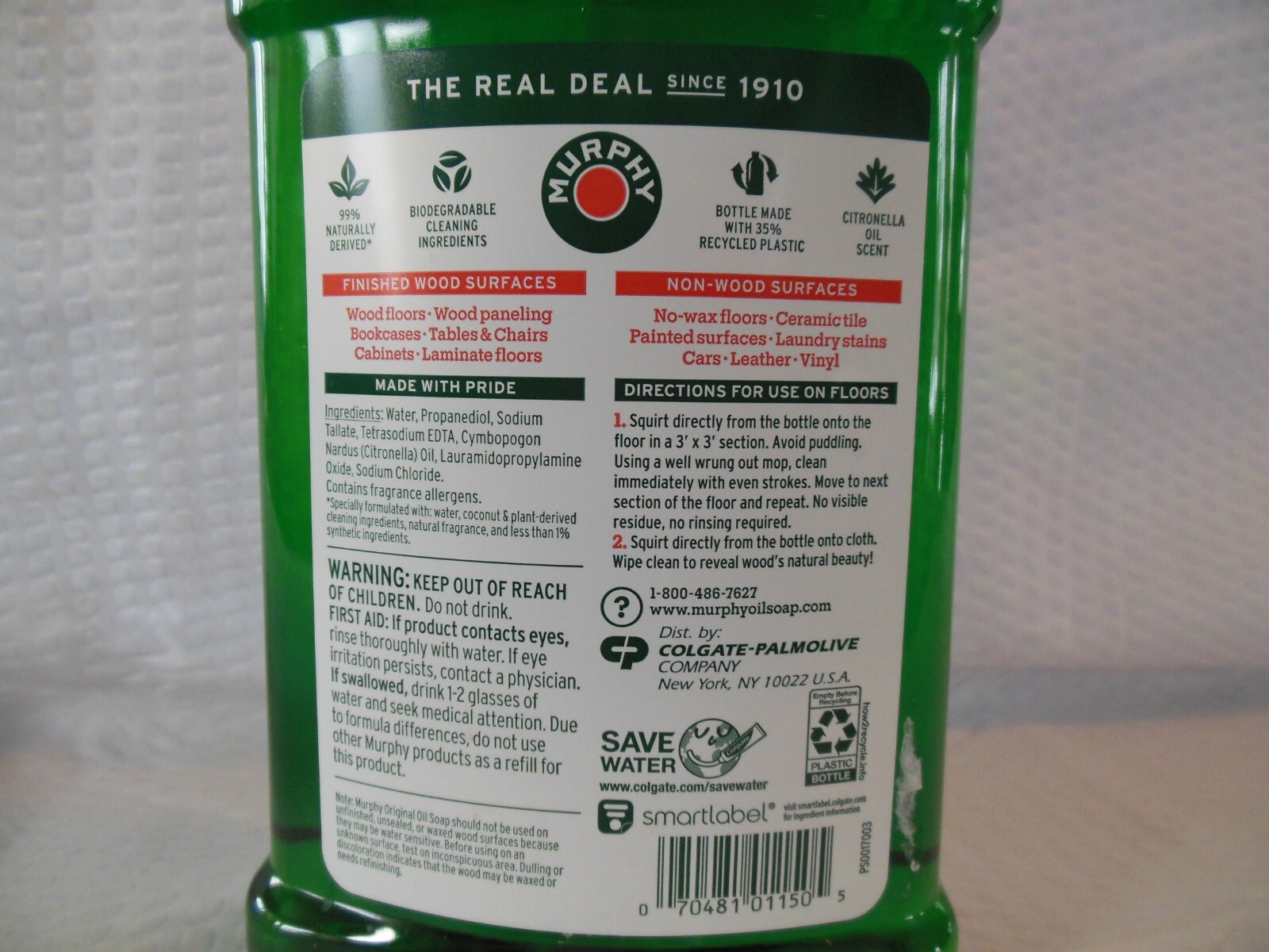 Murphy Squirt and Mop wood cleaner 32 oz 1 qt citronella oil scented Murphy Soap