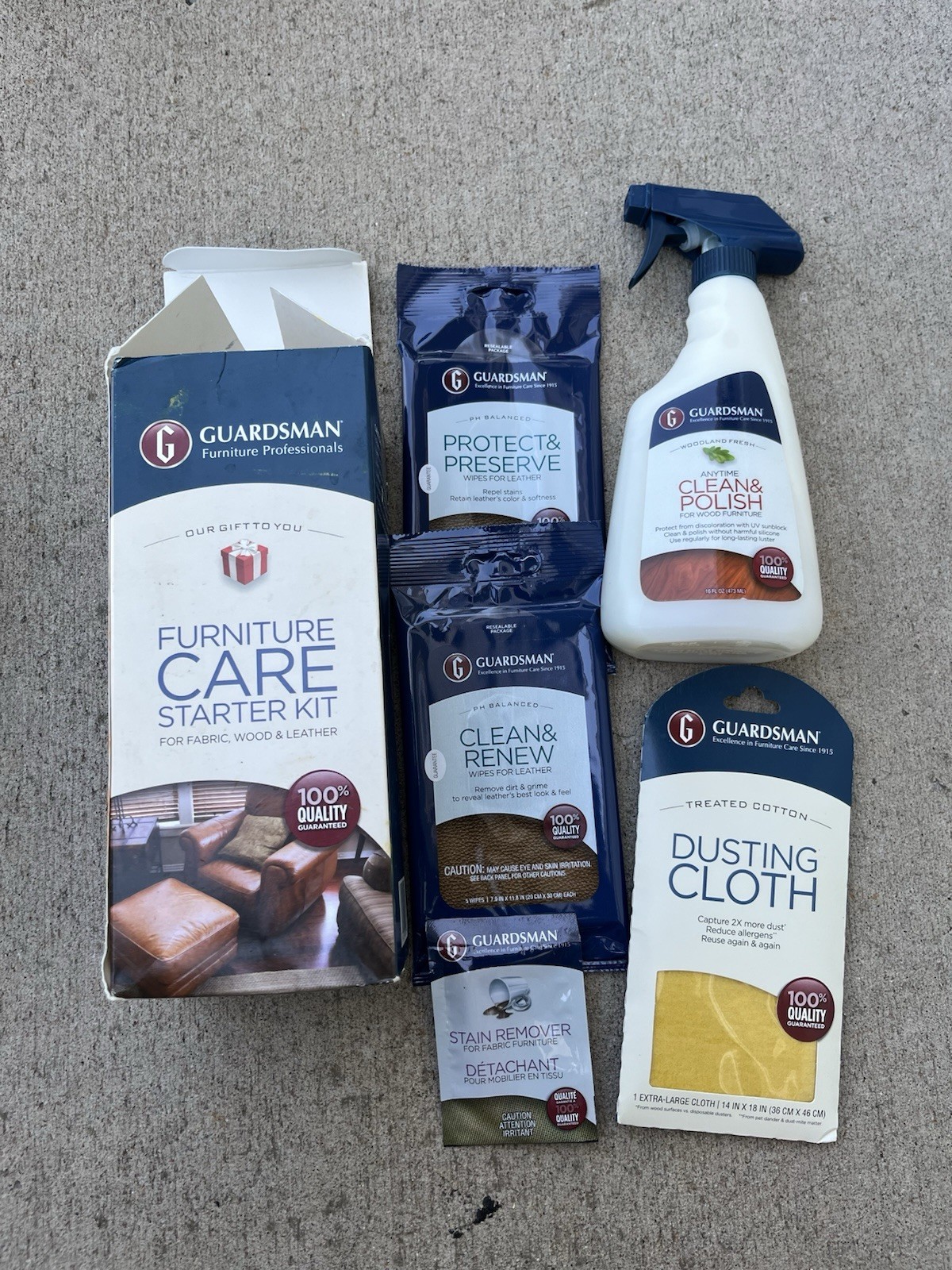 NEW 2 Box Guardsman Home Office Furniture Care Kit Leather Cleaning Products Set