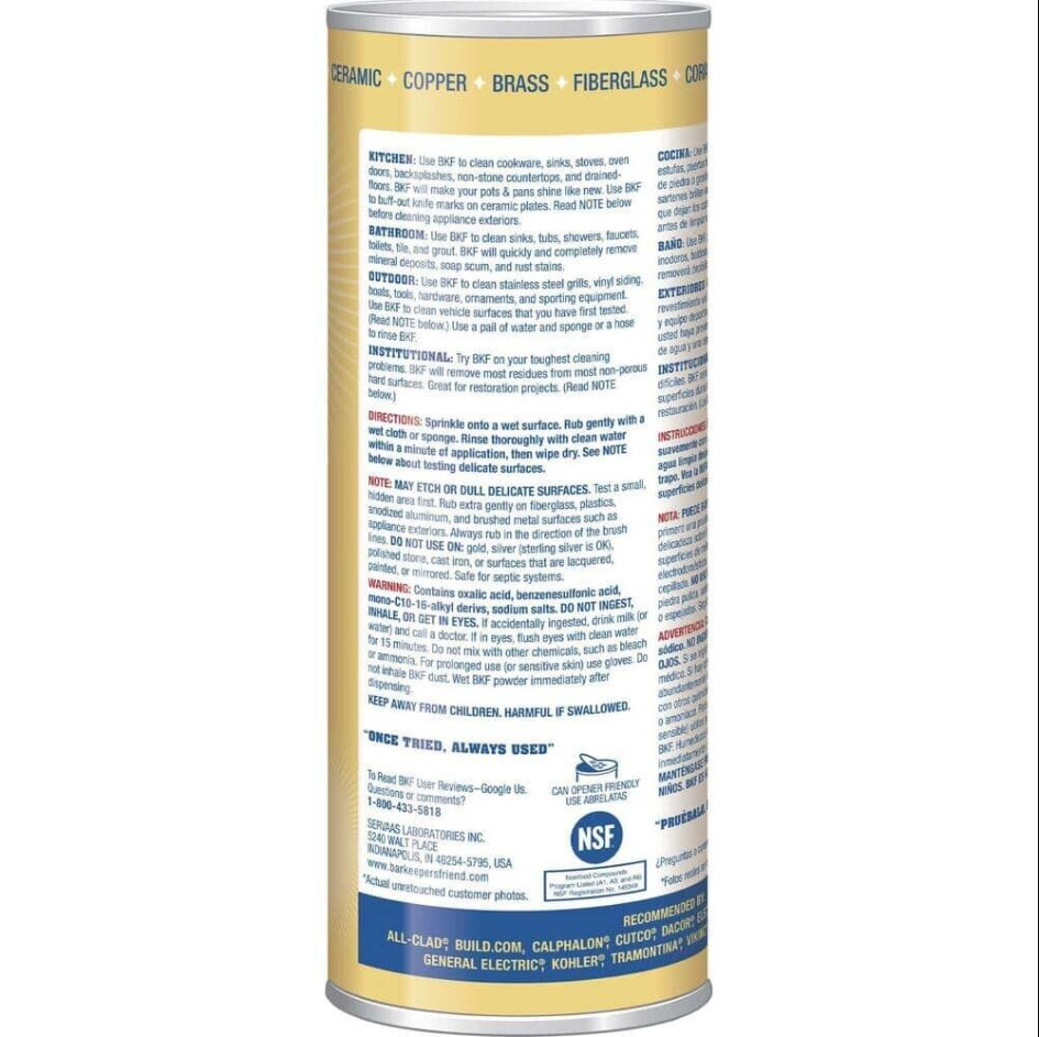 Bar Keepers Friend Powdered All Purpose Cleanser, 21oz – 2 Pack 595g