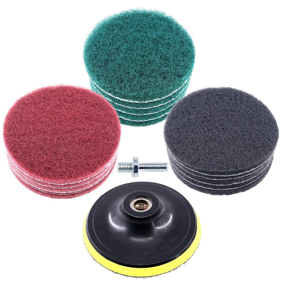 16pcs 5 Inch Drill Power Brush Tile Scrubber Scouring Pads Cleaning Kit With 5 I
