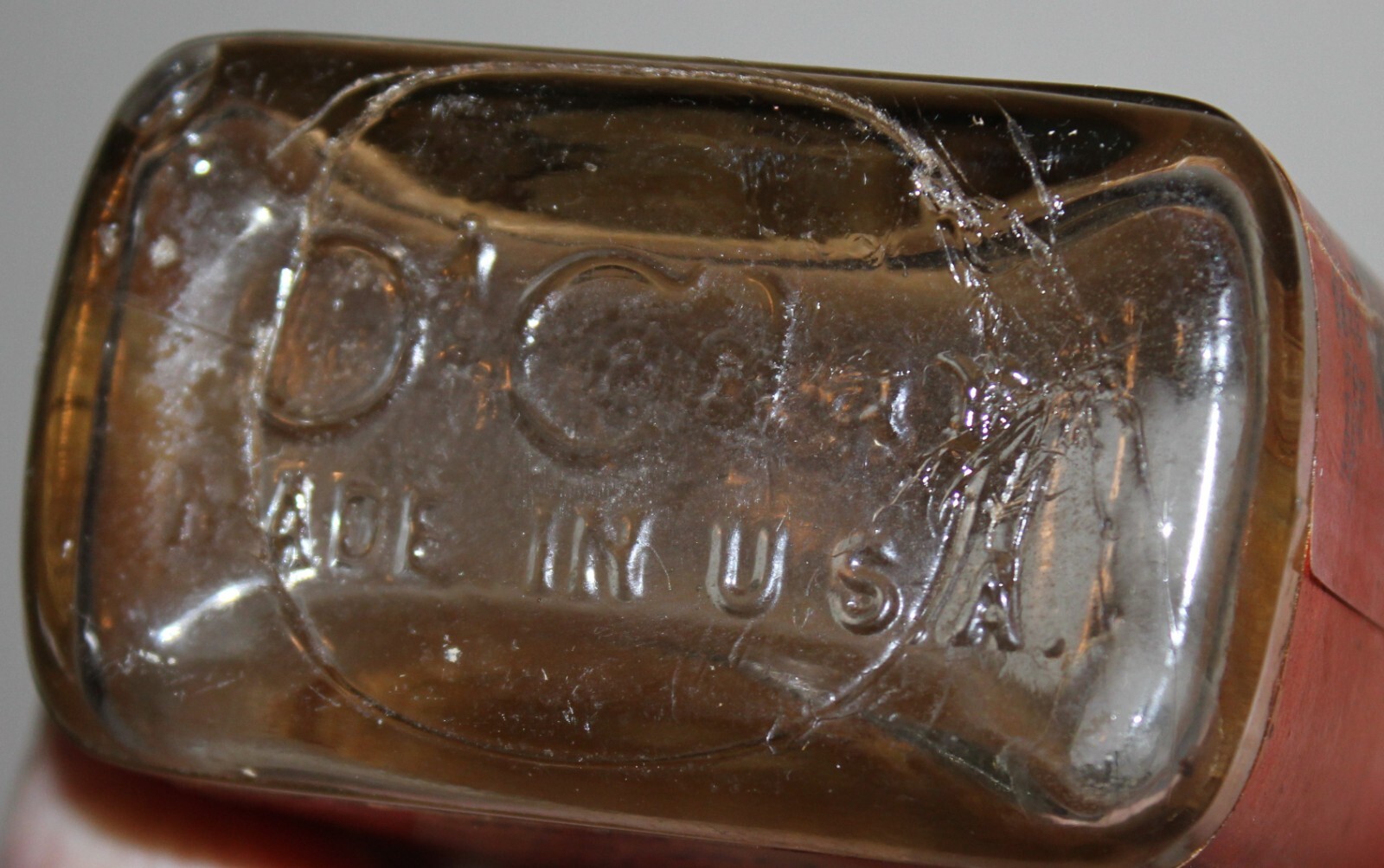 Antique O-CEDAR Polish Glass Bottle Paper Lable Wood Stopper Cap Advertising