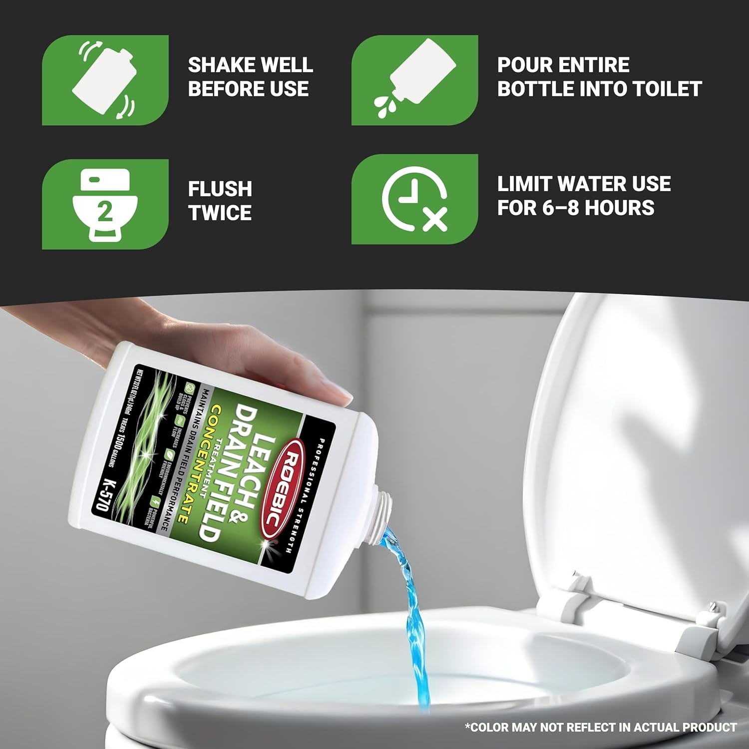 Roebic K-570-Q 32-Ounce Drain Cleaner – Prevent Septic Failure & Improve Flow