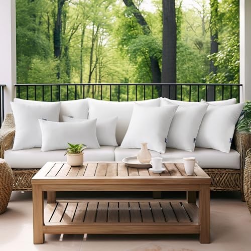 MIULEE 2 Pack 18×18 Inch Outdoor Pillow Inserts Waterproof Decorative Throw Form