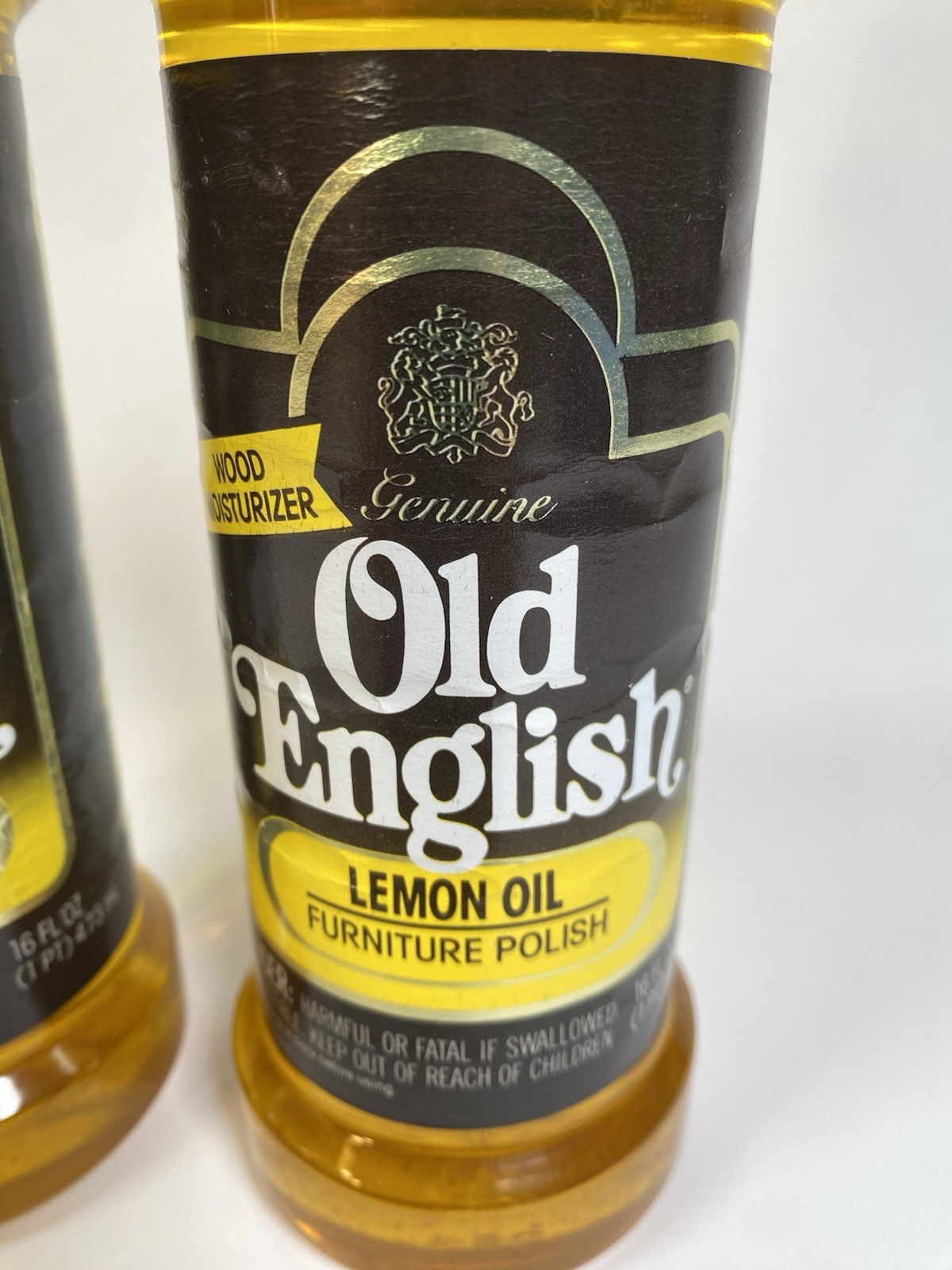 Vintage Old English Lemon Oil Wood Furniture Polish 16 oz NOS (LOT OF 2) 1989