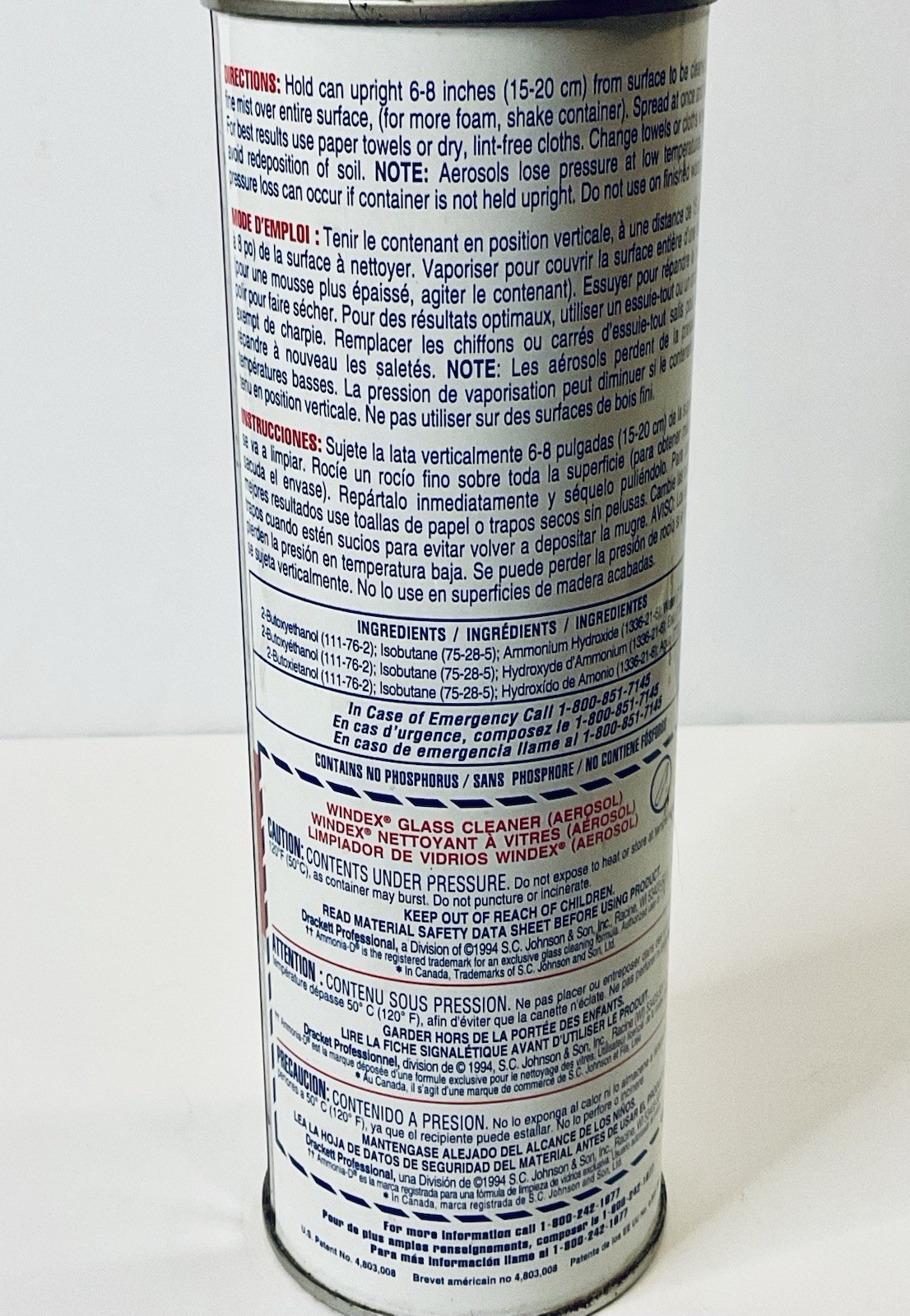 WINDEX GLASS CLEANER W/ AMMONIA-D 20 OZ DRACKETT PROFESSIONAL SC JOHNSON 1994