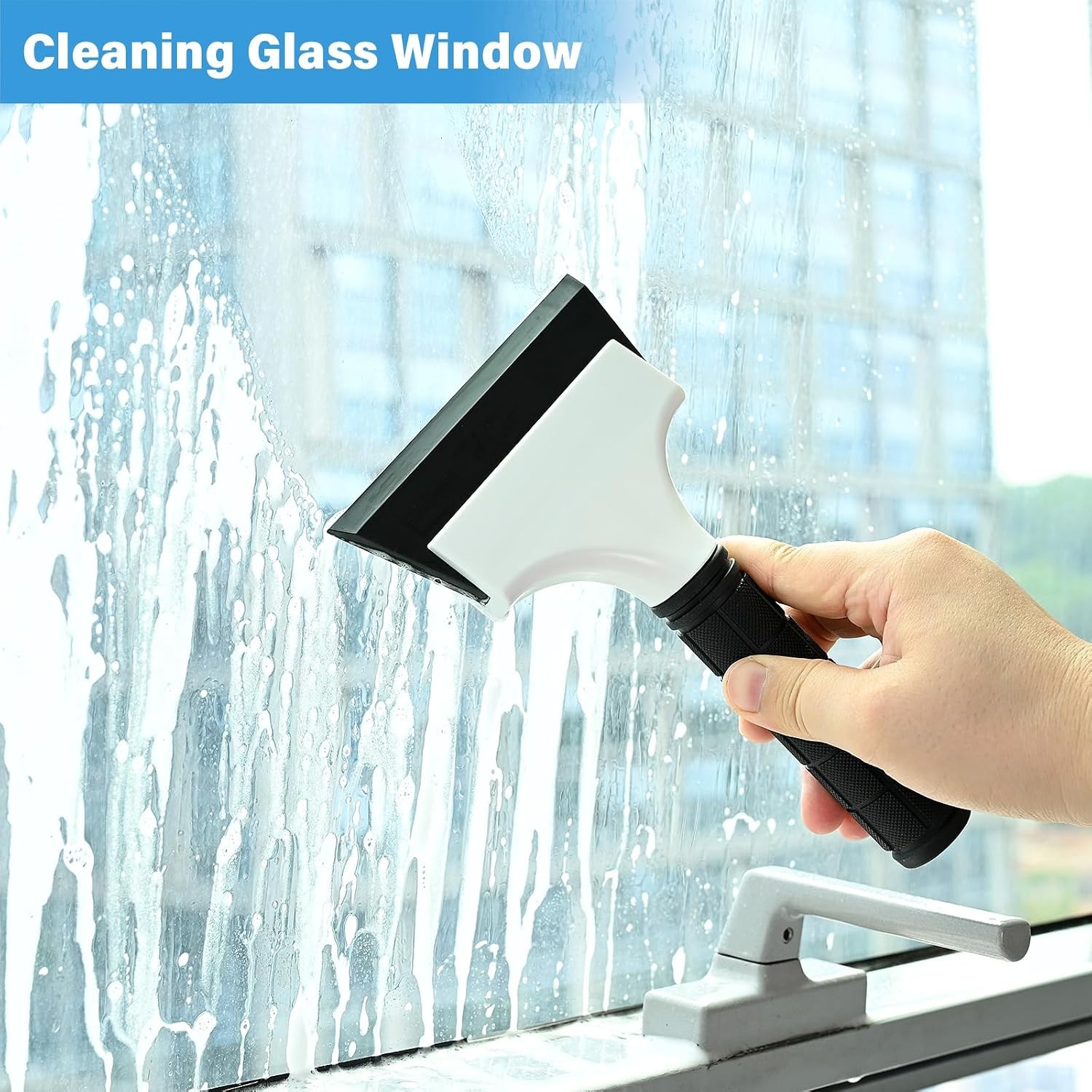 2PCS Small Rubber Squeegee Ice Scraper Window Shower Squeegee,Auto Water Blade