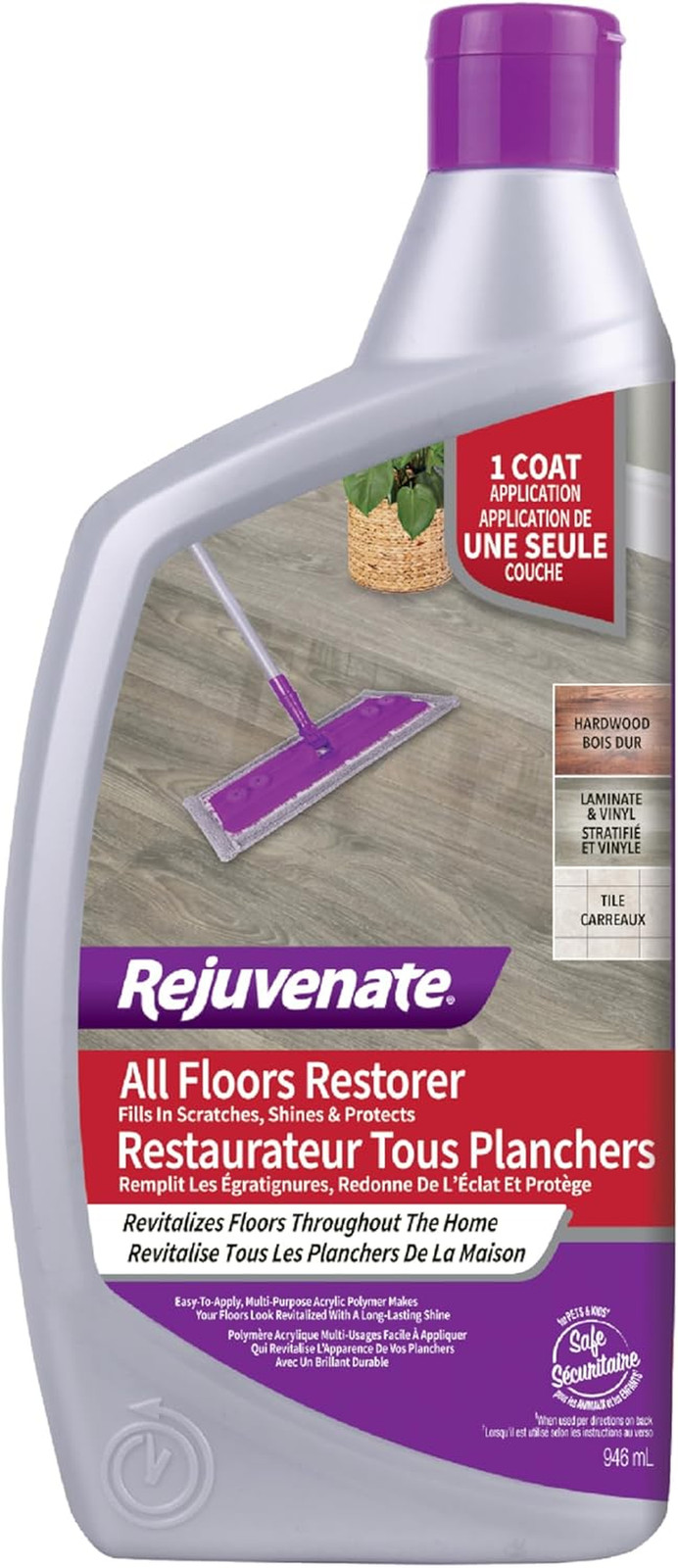 All Floors Restorer and Polish Fills in Scratches Protects & Restores Shine No S