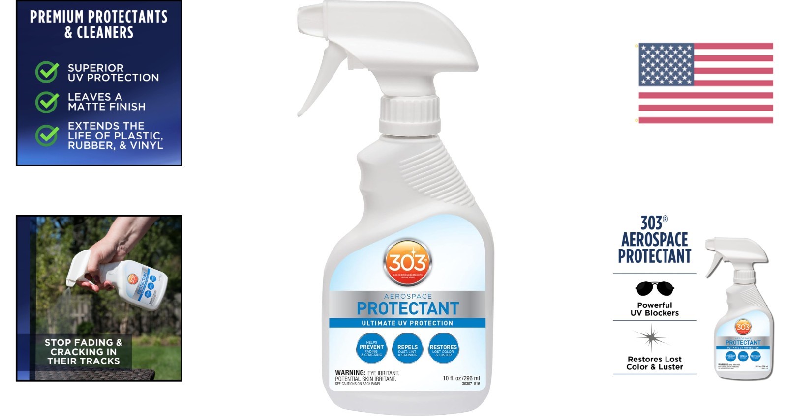 10 Fl. Oz. 303 Protectant Spray – Non-Greasy UV Shield for Outdoor Surfaces