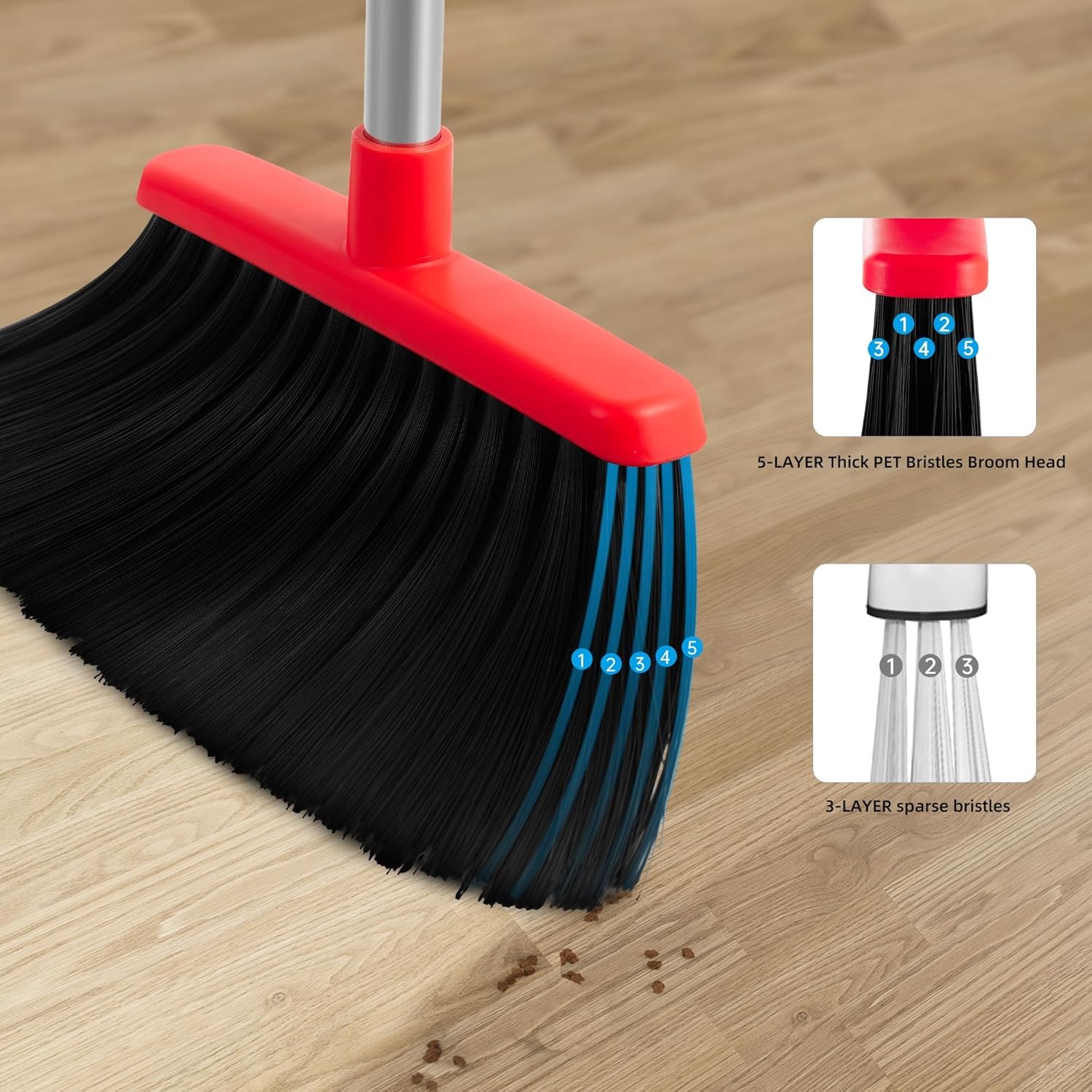 Broom and Dustpan Set for Home, Broom with Dustpan bo Set with Dustpan