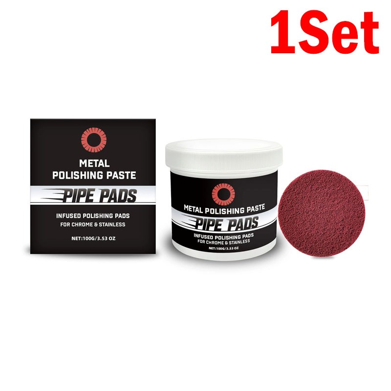 3x Metal Polish Paste Protectant Scratch Remover Pipe Infused Polishing Pads ~US