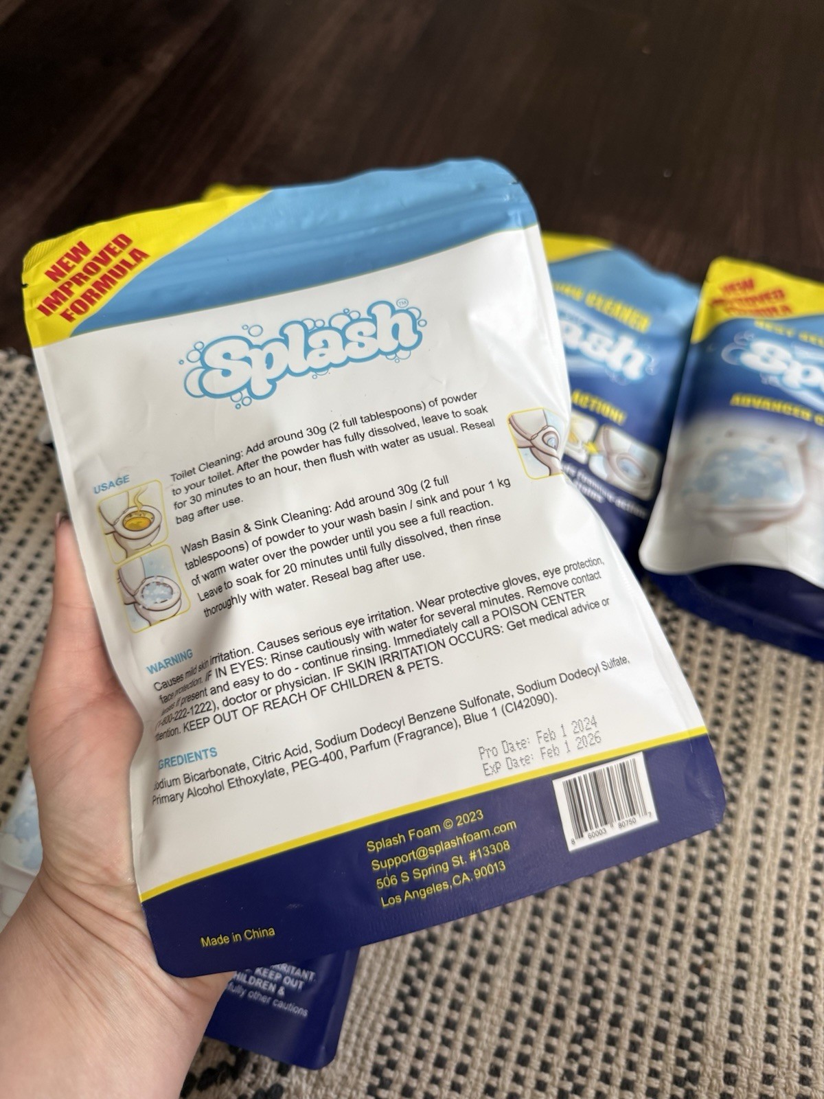 Splash Foaming Advanced Cleaner 12.35oz Toilet Bowl Cleaning Powder 01/26 Lot
