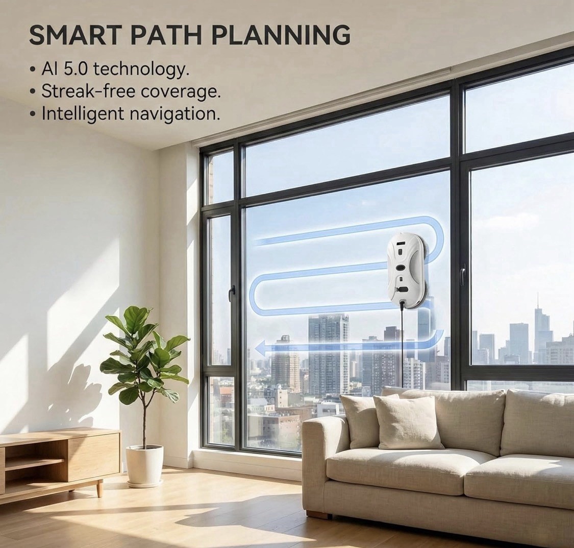 Window Cleaning Robot 2026 Auto Dual Spray, Intelligent Cleaning w/Path Plan’g