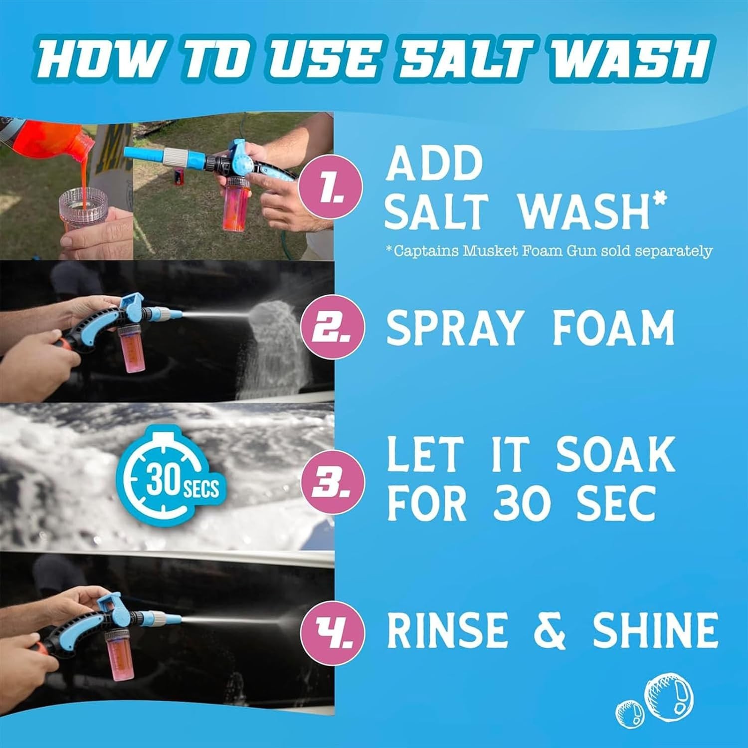 Foaming Salt Remover Wash – Eco-Friendly Cleaner for Boats, Cars, JetSkis