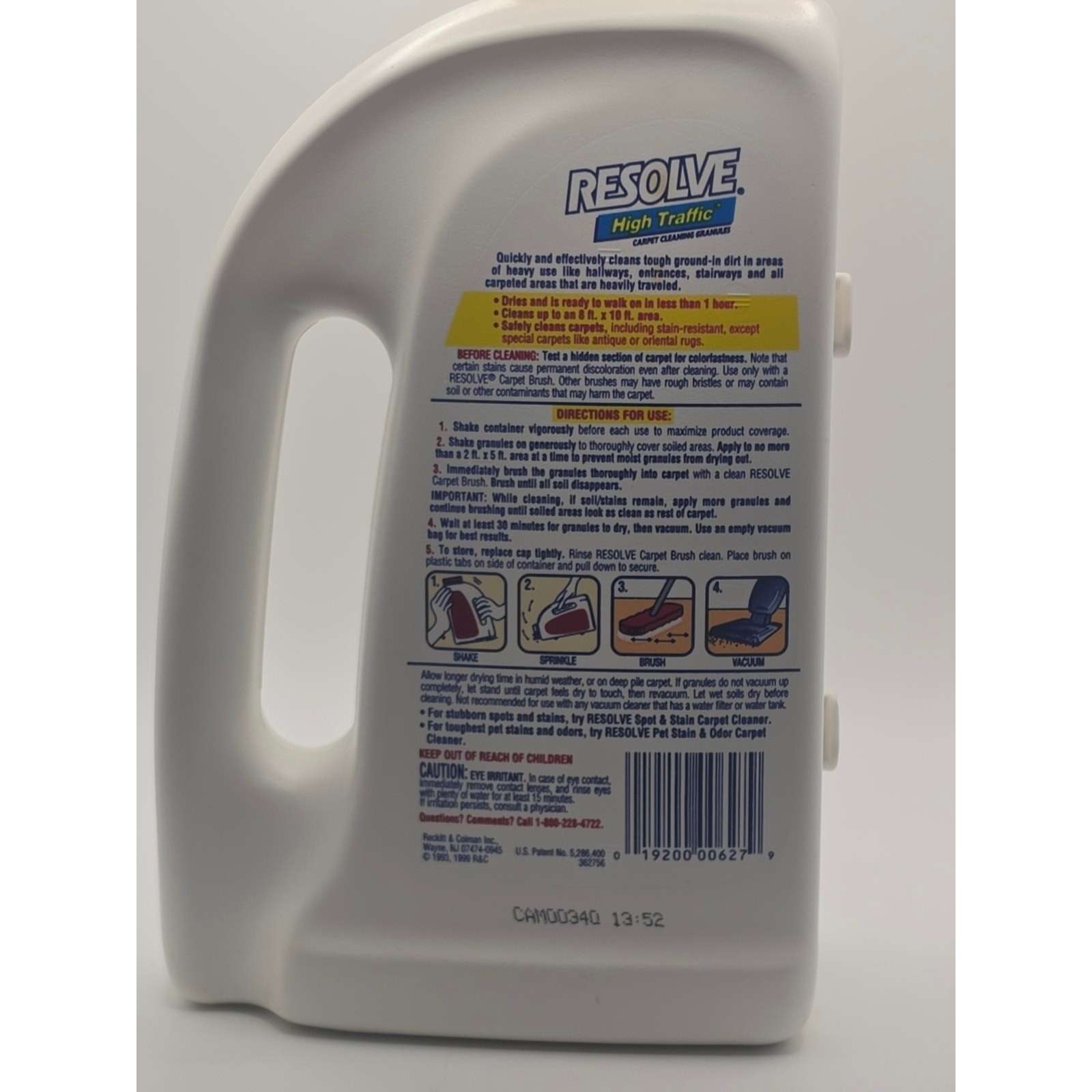Full Bottle RESOLVE High Traffic Carpet Cleaning Granules Discontinued