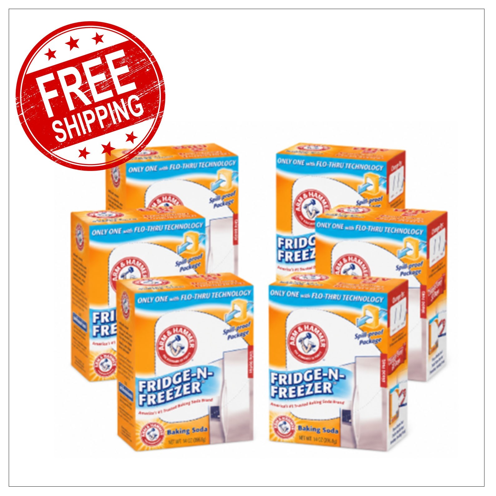 14 oz. Baking Soda Fridge-N-Freezer Odor Absorber (6 pack)