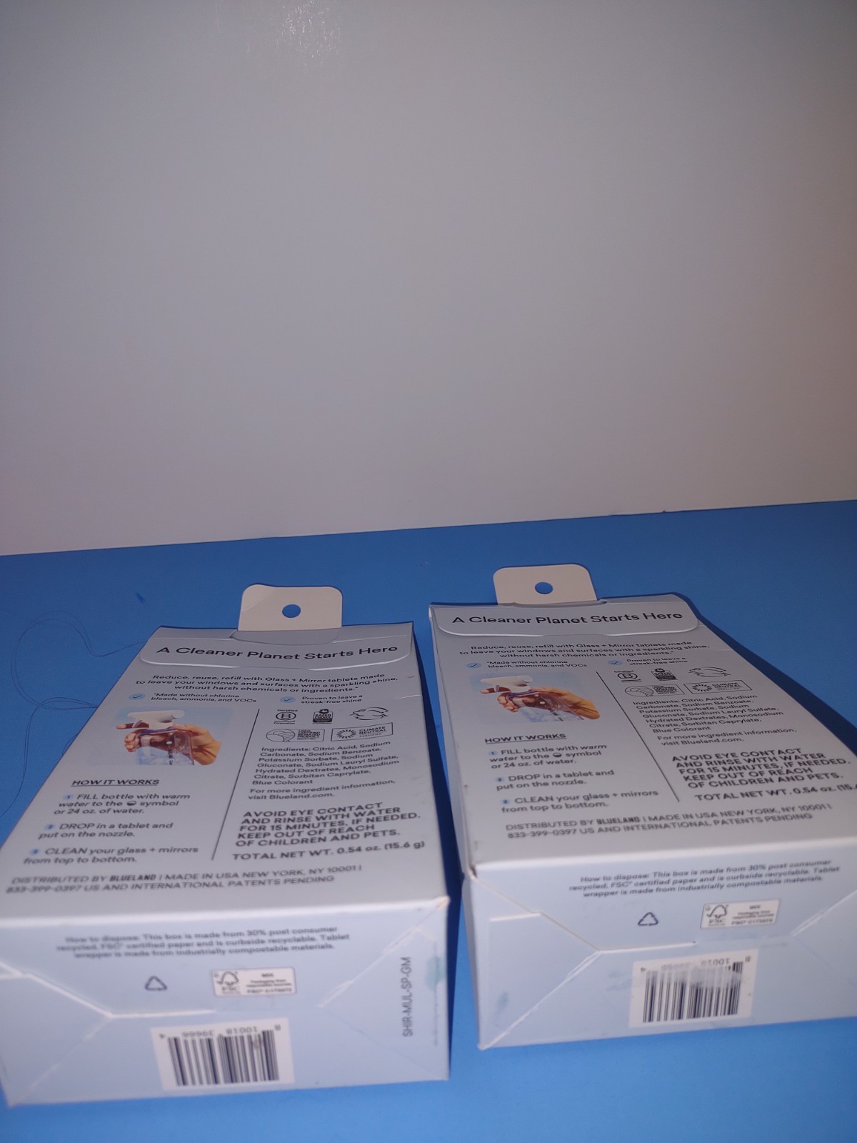 2 Boxes Blueland Glass + Mirror Cleaner 3 Plastic Free Refill Tablets Ea 6 Total