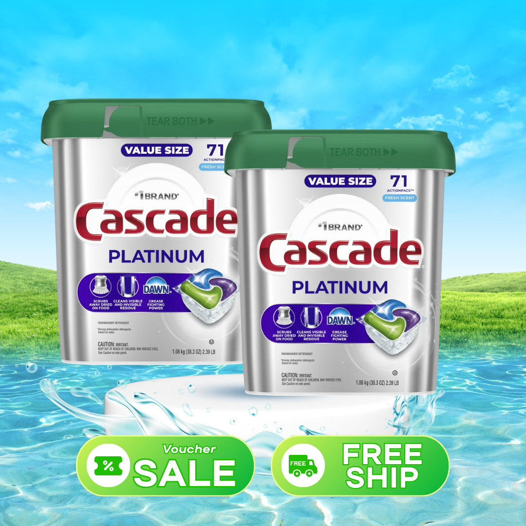 [HOT SALE] 2 Pack Cascade Platinum Dishwasher Detergent Pods Fresh 71 Count Tabs