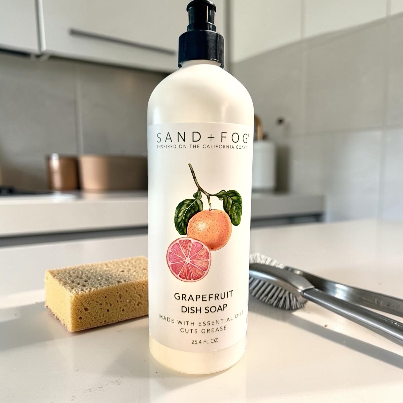Sand + Fog Dish Soap Grapefruit 25.4 fl Oz. Pump Bottle, New Exp. 2028