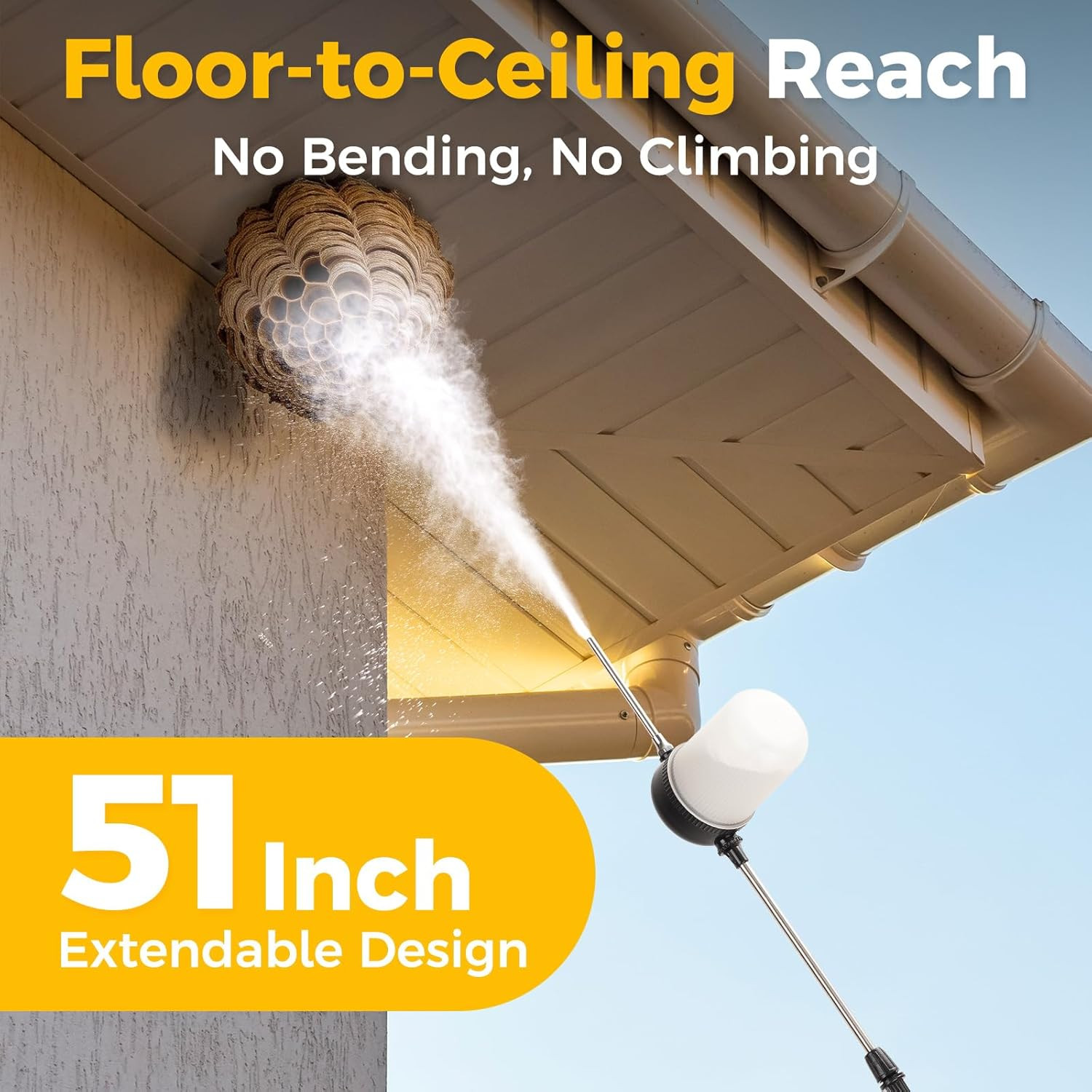 Diatomaceous Earth Powder Duster with Adjustable 4FT Rod, Clog-Free & Adjustable