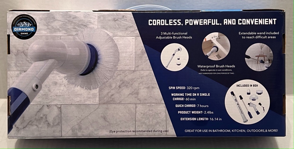 Diamond Shine Cordless – Electric Power Brush – Spin Scrubber NEW