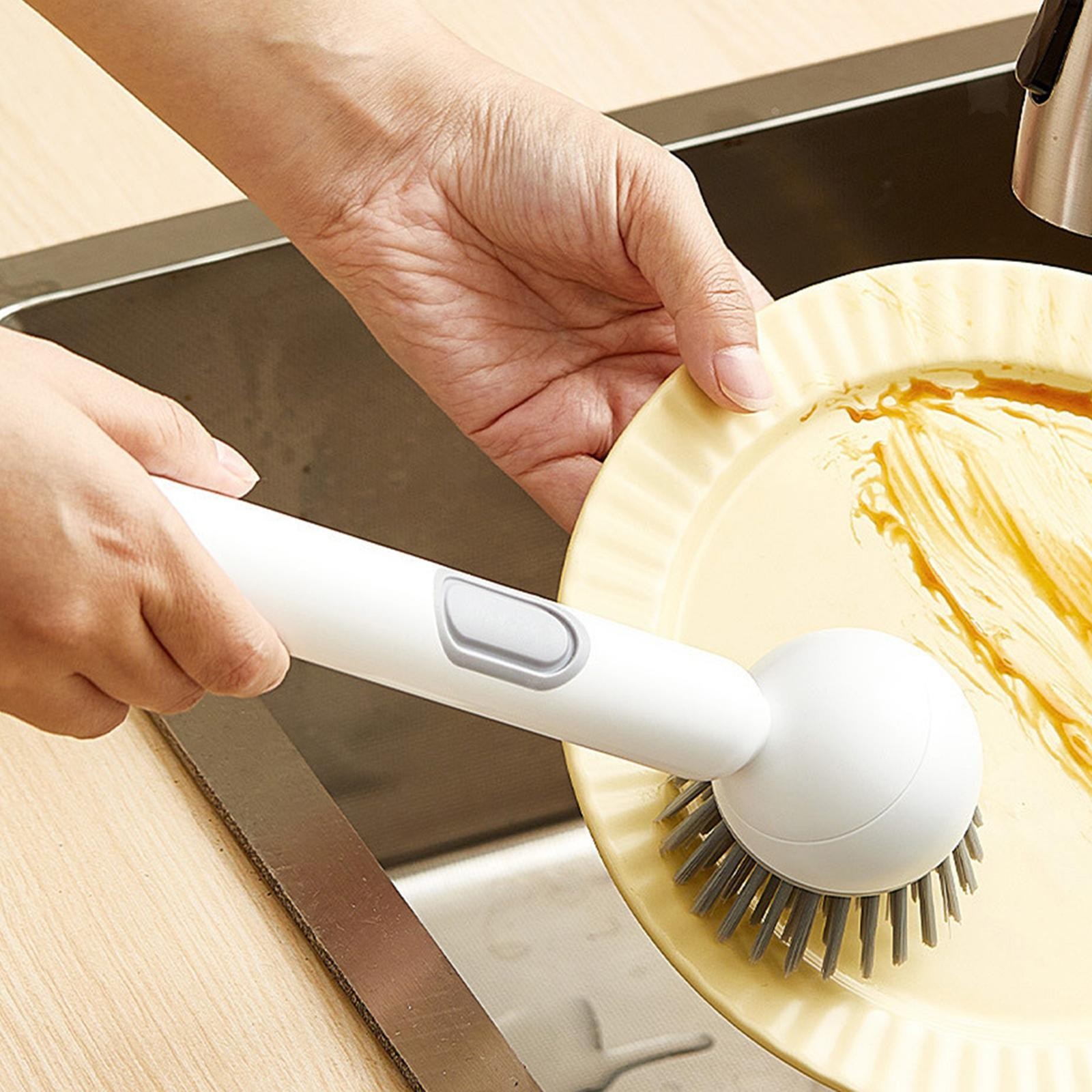 Rotating Dish Cleaning Brush Liquid Filling Brush Utensils Pot Cleaner Washing