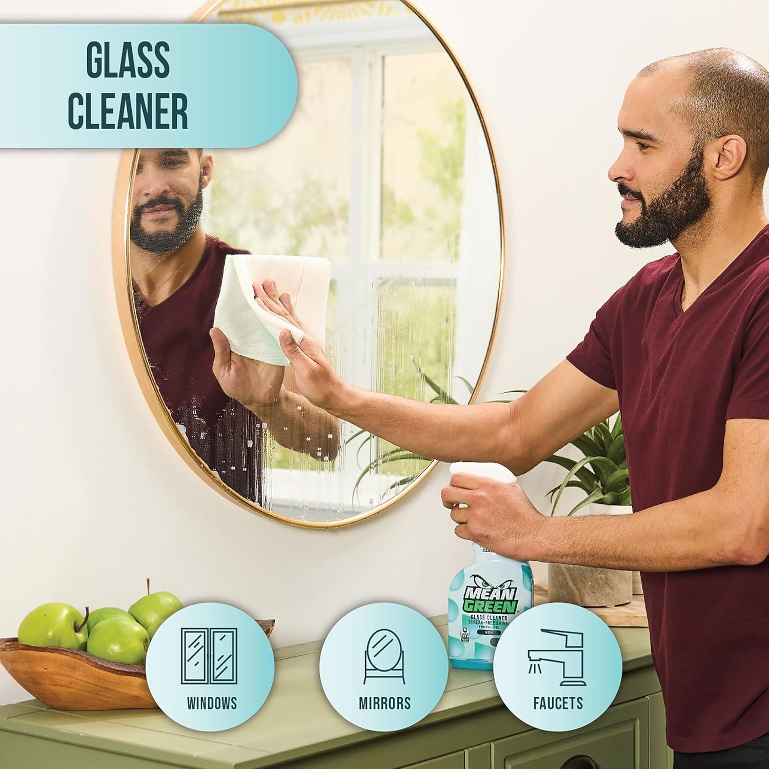 Mean Green Ready-To-Use Glass Cleaner, 24oz Spray – 394170