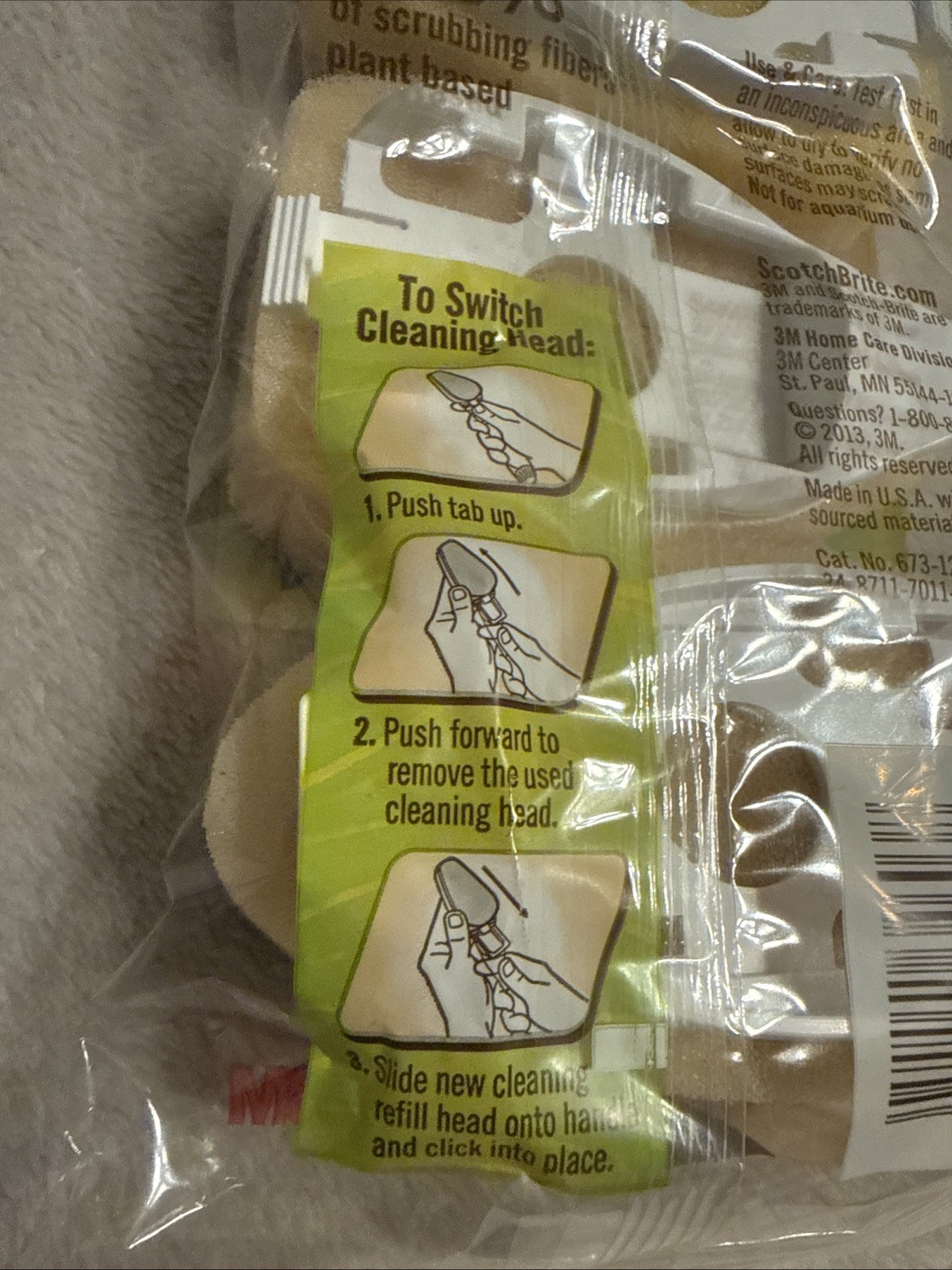 Scotch Brite Dishwand Refills Plant Fiber New 3x Pack Non-Scratch Greener Clean