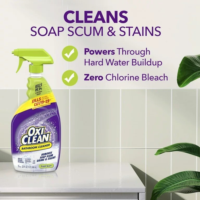 2-Pack OxiClean Soap Scum, Crime & Stain fighter Bathroom Clean From Kaboom-32oz