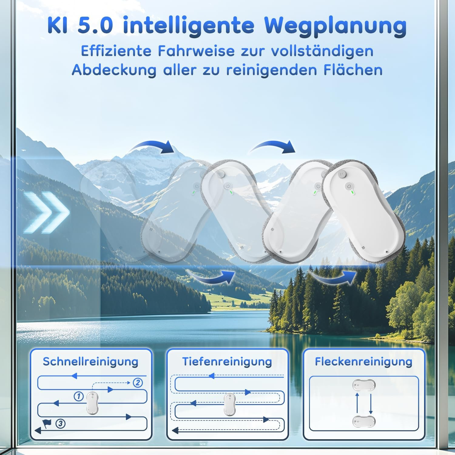 2026 Updated Window Cleaning Robot – Enhanced Battery, Max 6400Pa, Path Planning