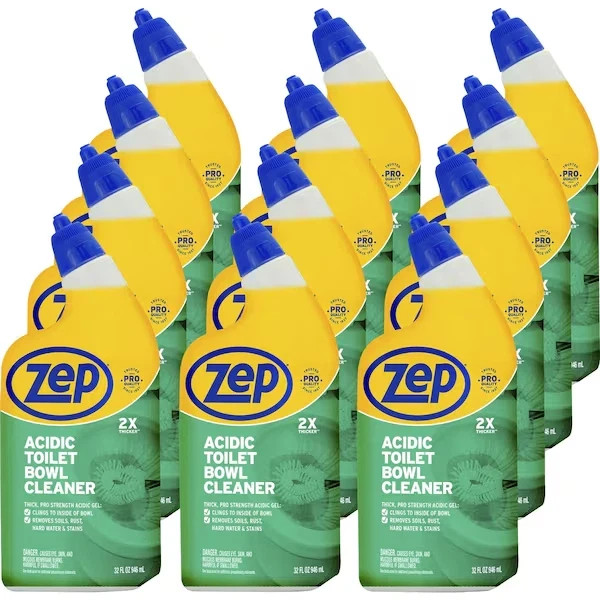 12 Pack ZEP Toilet Bowl Urinal Acidic Cleaner Thicker Clinging Formula 32 oz NEW