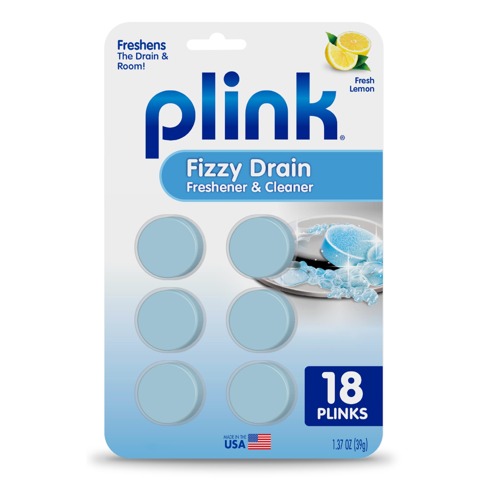 Plink Fizzy Drain Cleaner and Freshener, Prevents Drain Clogs and Buildup, Re…
