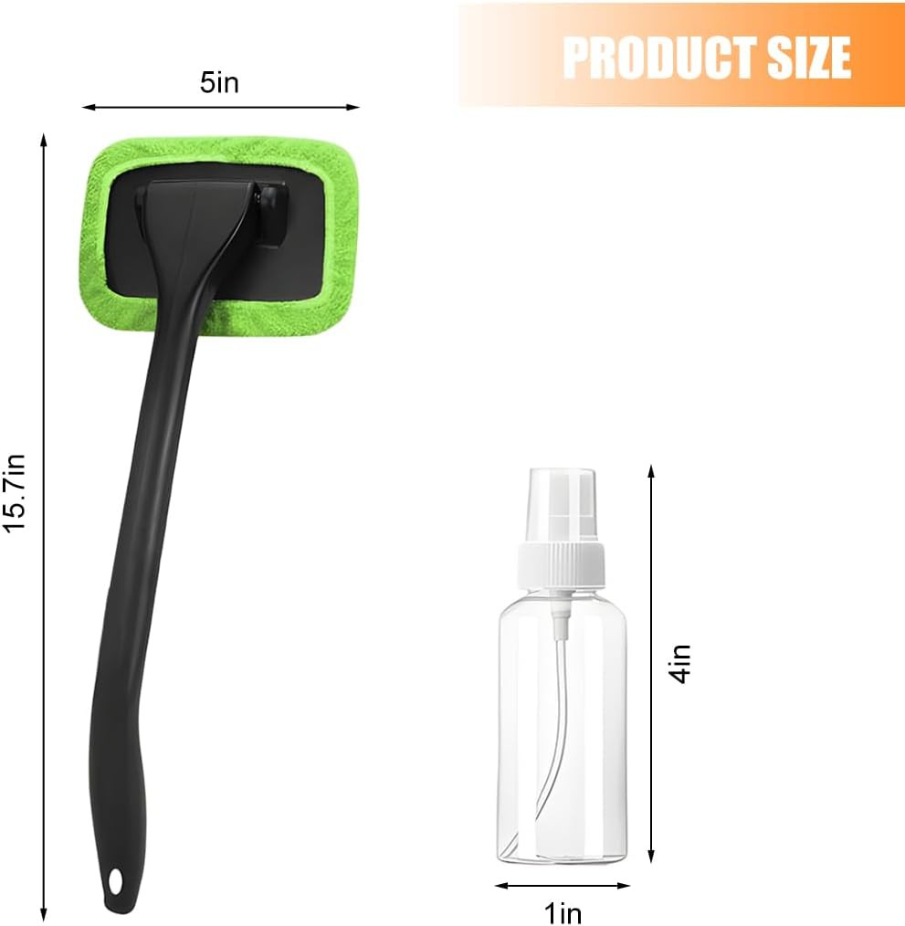 Car Windshield Cleaning Tool, Microfiber Vehicle Window Cleaner with 5 Washable
