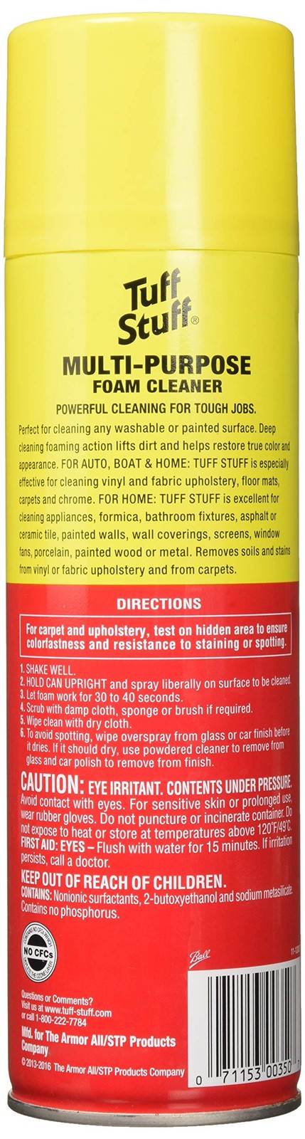 Tuff Stuff Foam Cleaner Multi-Purpose Cleaner 22 oz Aerosol 2 Pack