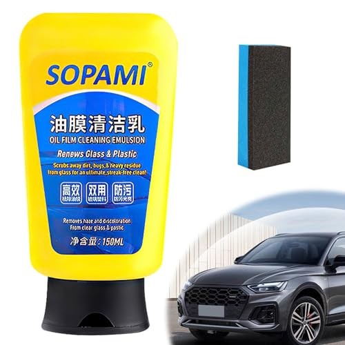 Sopami Oil Film Cleaner – Glass Cleaner, Auto Glass Oil Film Remover, Quick