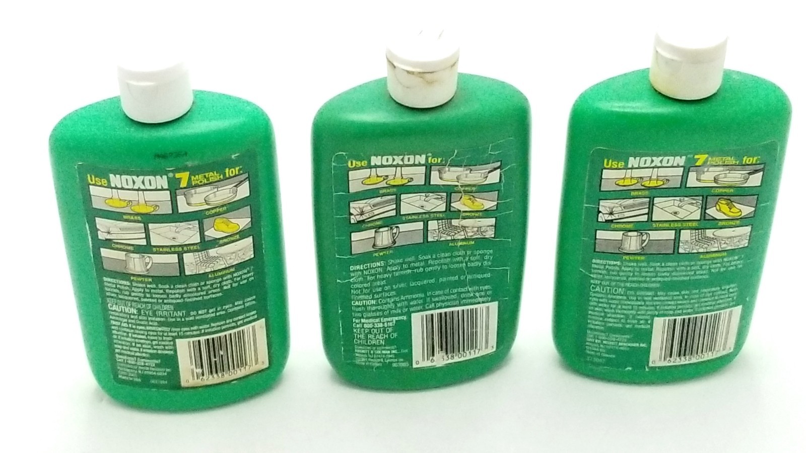 Noxon No. 7 Liquid Metal Polish 12oz Lot 3 Bottles Near Full