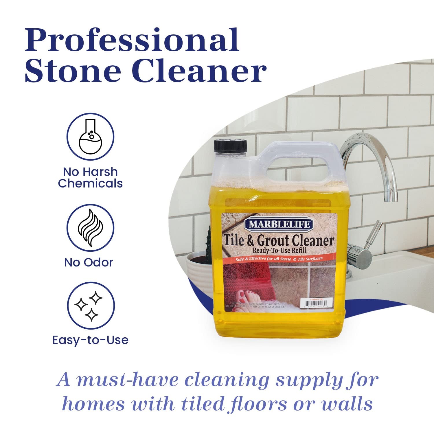Tile & Grout Cleaner – Tile and Grout Cleaner for Floors, Pools, Bathroom Sho…