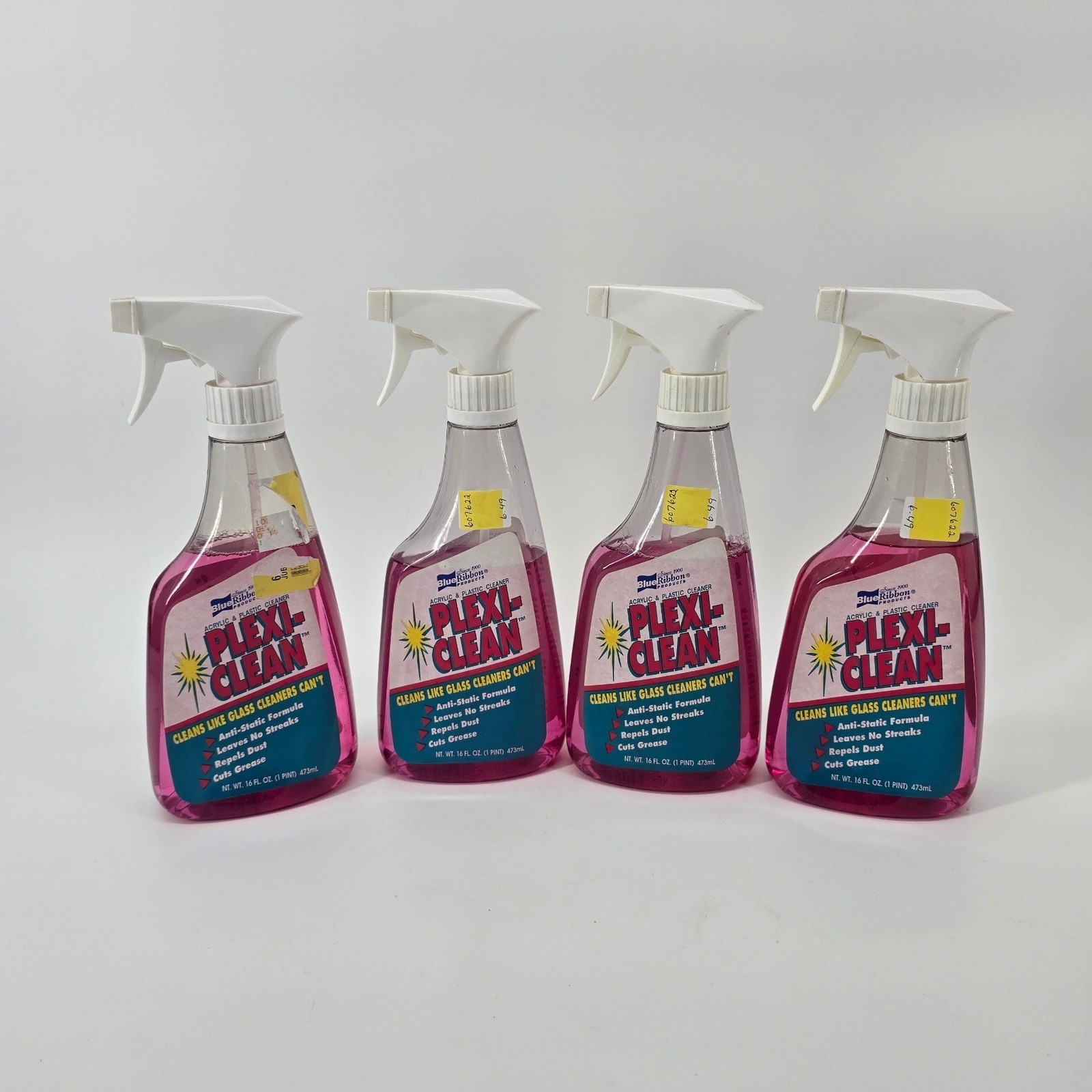 Blue Ribbon Plexi-Clean Acrylic Plastic Cleaner Unisex 16oz Pink 4-Pack Set NEW