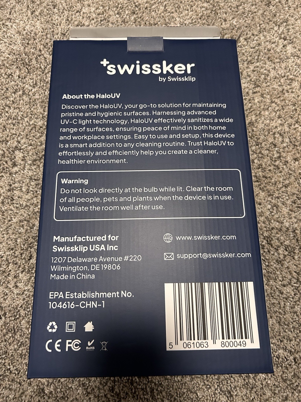 HaloUV Swissker Swissklip HaloClean UV Original Disinfection Bed Bugs Pests