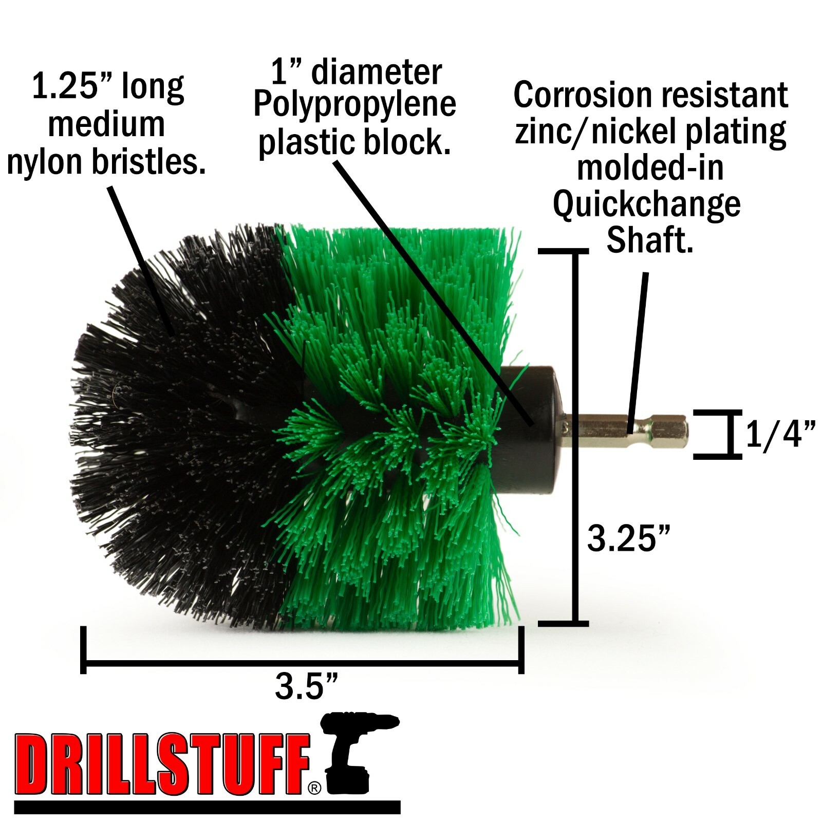 Drill Brush Kitchen Scrubber for Baked-on Food, Stove, Oven, Sink, Pots and Pans