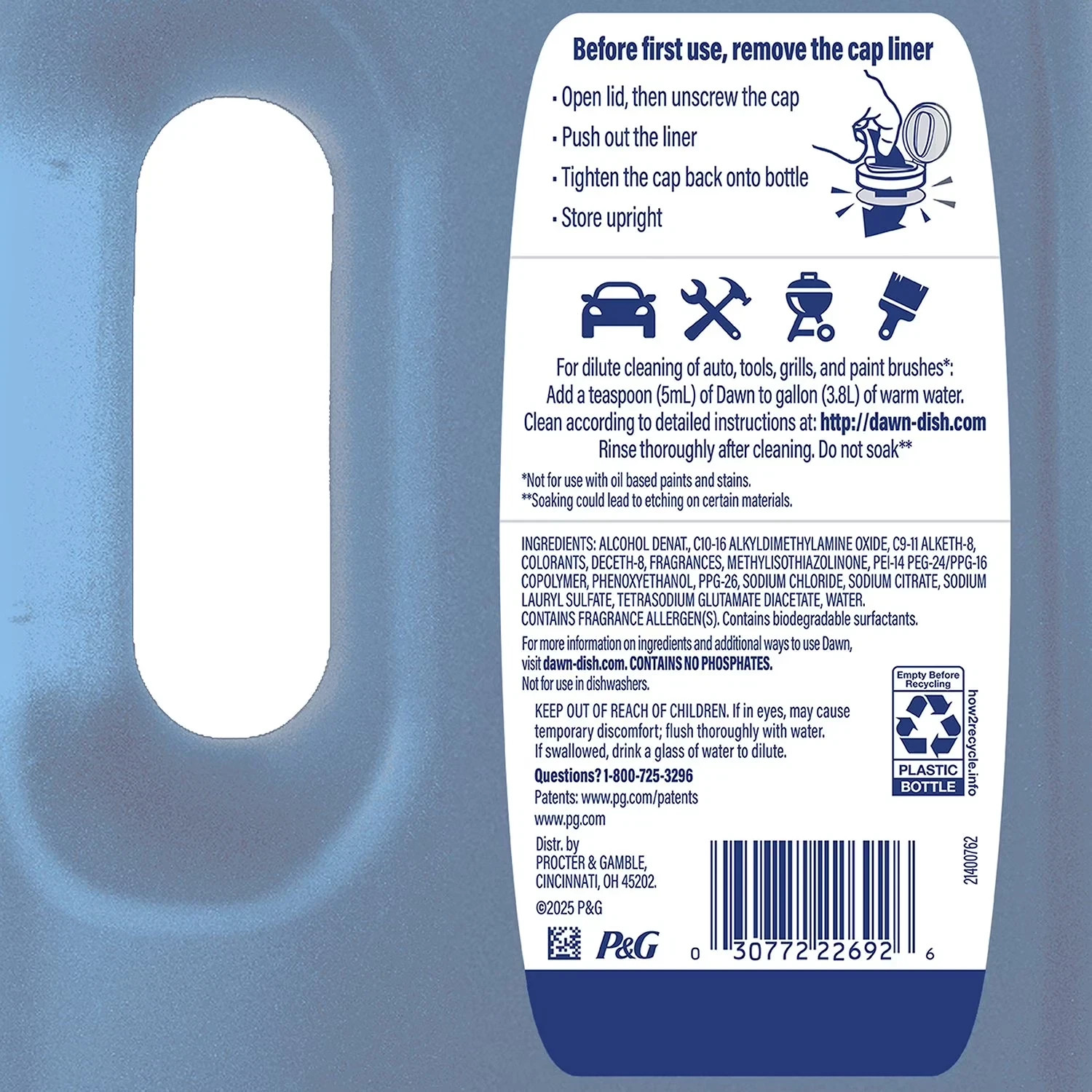 Dawn Platinum Dish Soap Refreshing Rain 90 fl oz Grease Fighting Liquid Cleaner