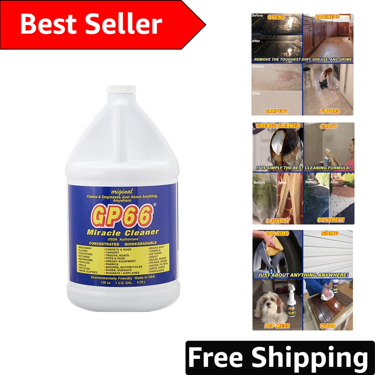 1 Gallon Miracle Cleaner – Multi-Surface, Concentrated, NSF Approved, Fume-Free
