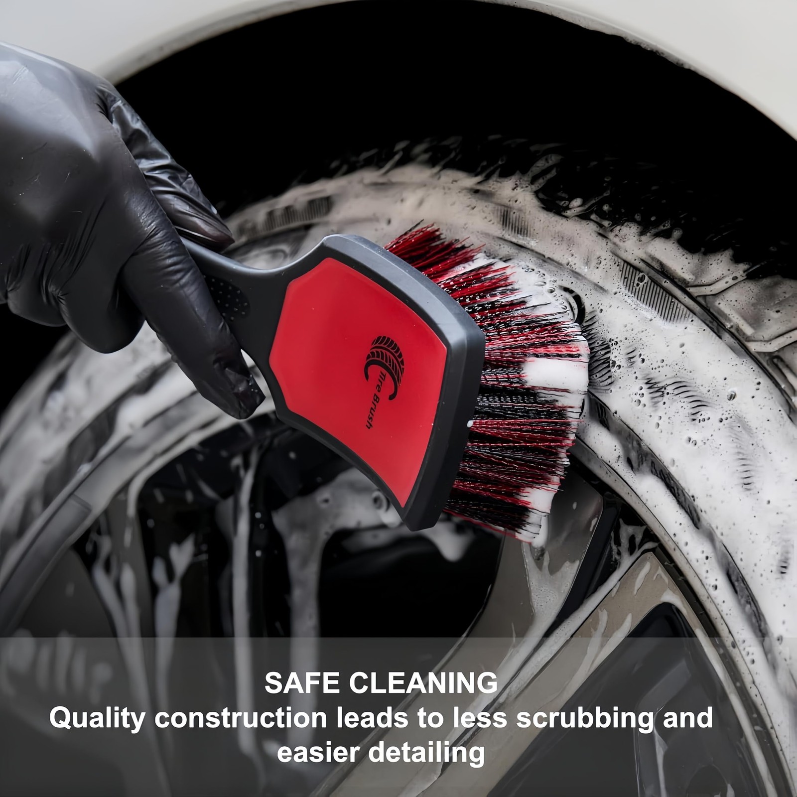 Car Wheel & Tire Brush Set, 2Pack Tire Brush and Wheel Rim Brush, Soft & Stif.