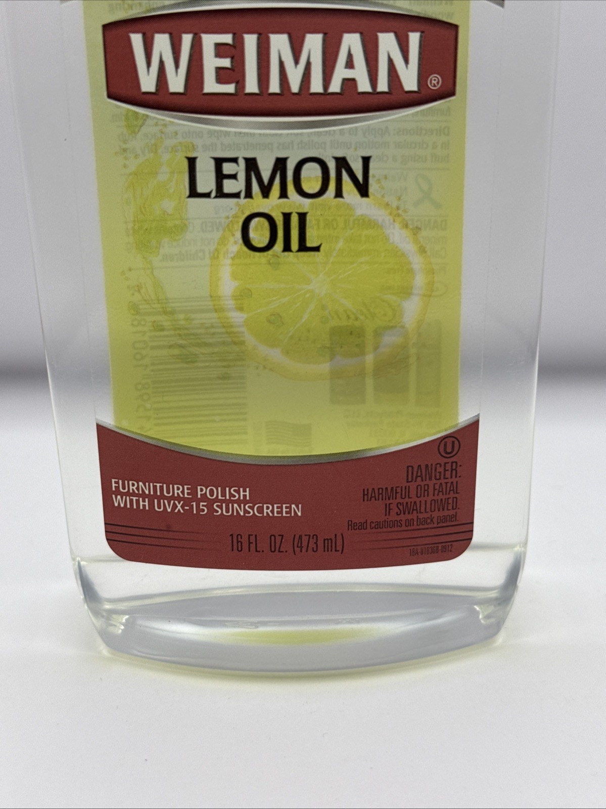 NEW! Weiman Lemon Oil Wood Furniture Polish with UVX-15 Sunscreen, 16 Fl. Oz.