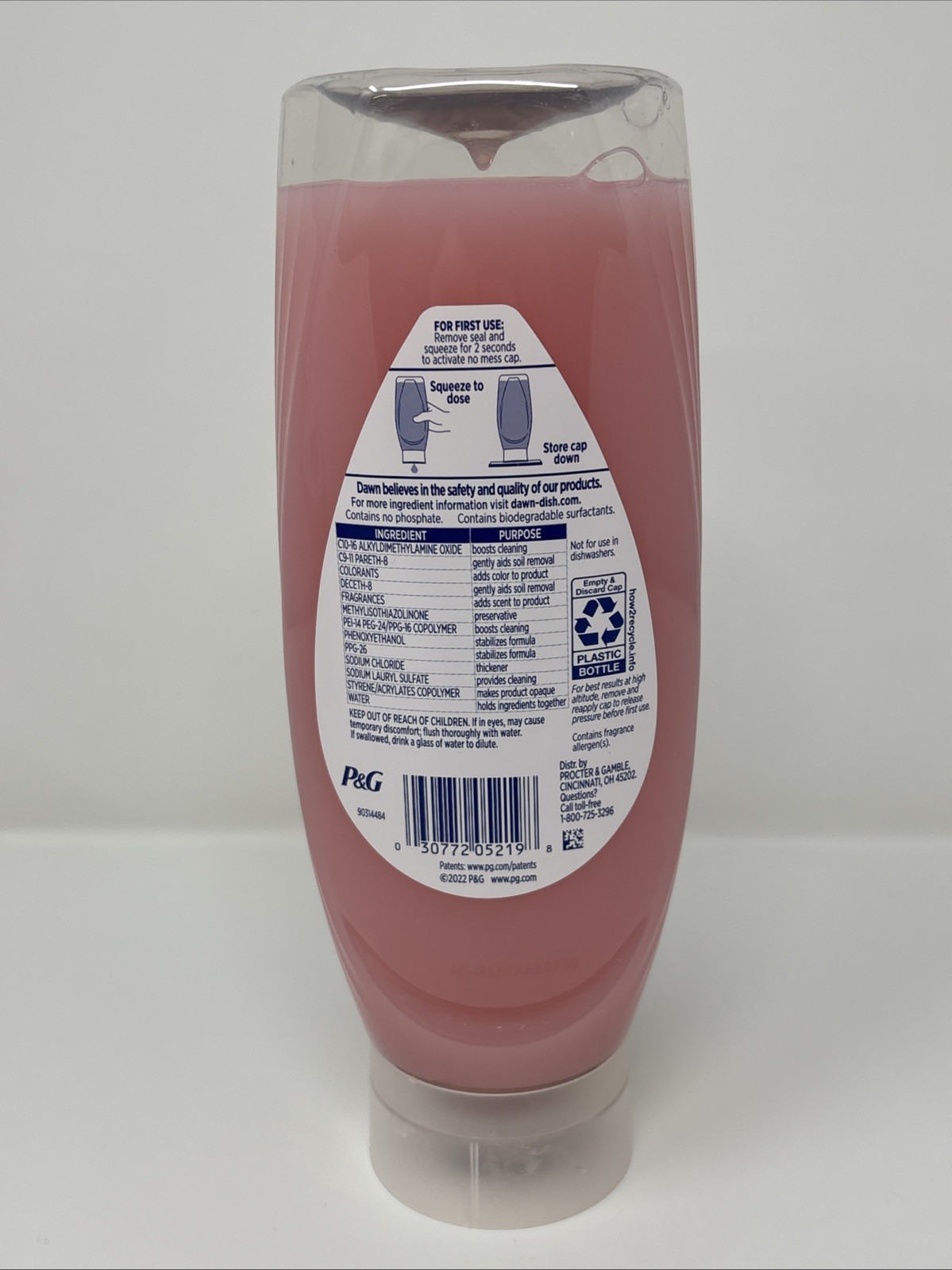 Dawn Clean Ez Squeeze Pomegranate Rose Water Dishwashing Liquid 18 oz Lot of 2