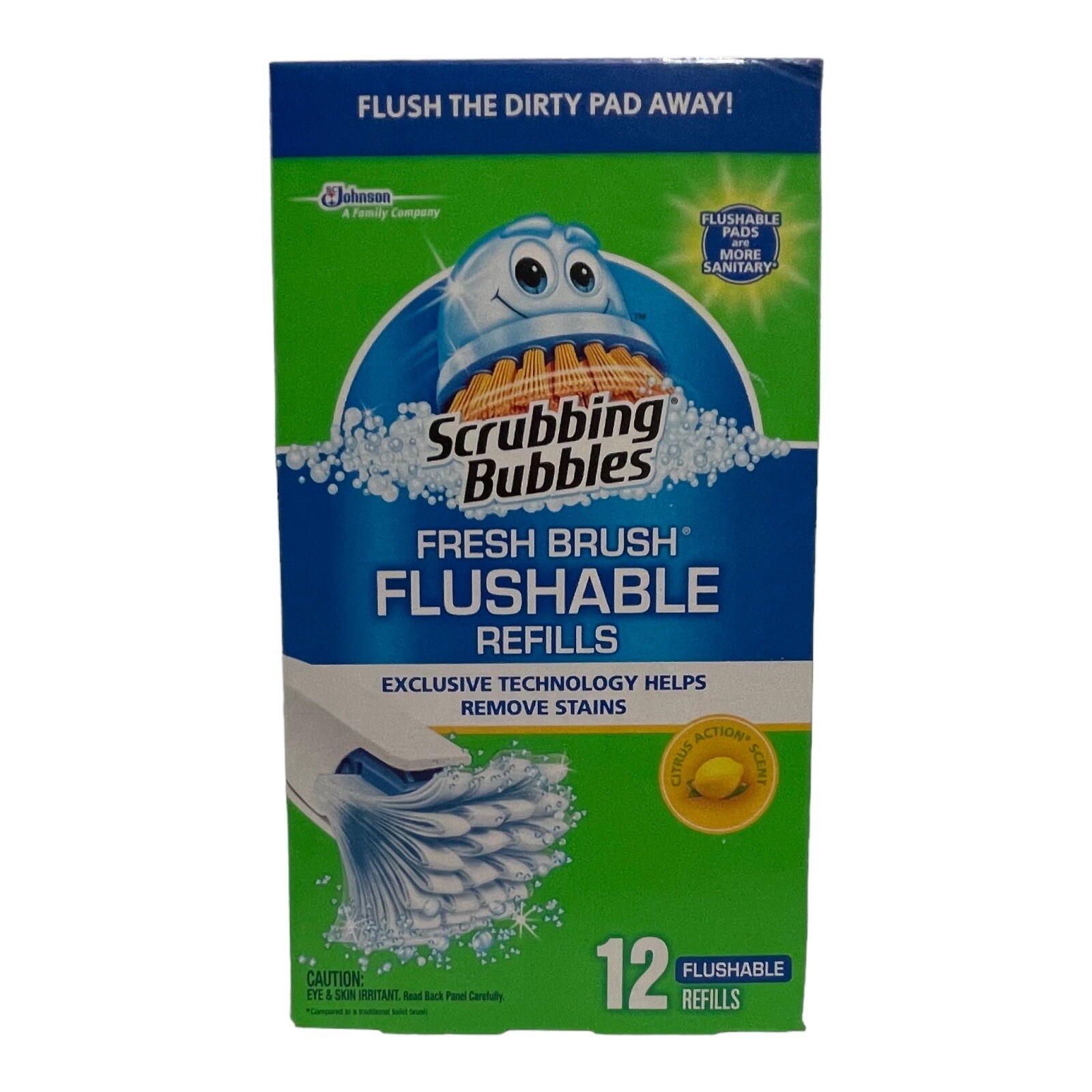 Scrubbing Bubbles Fresh Brush Flushable Toilet Bowl Cleaner 12 Refills Citrus