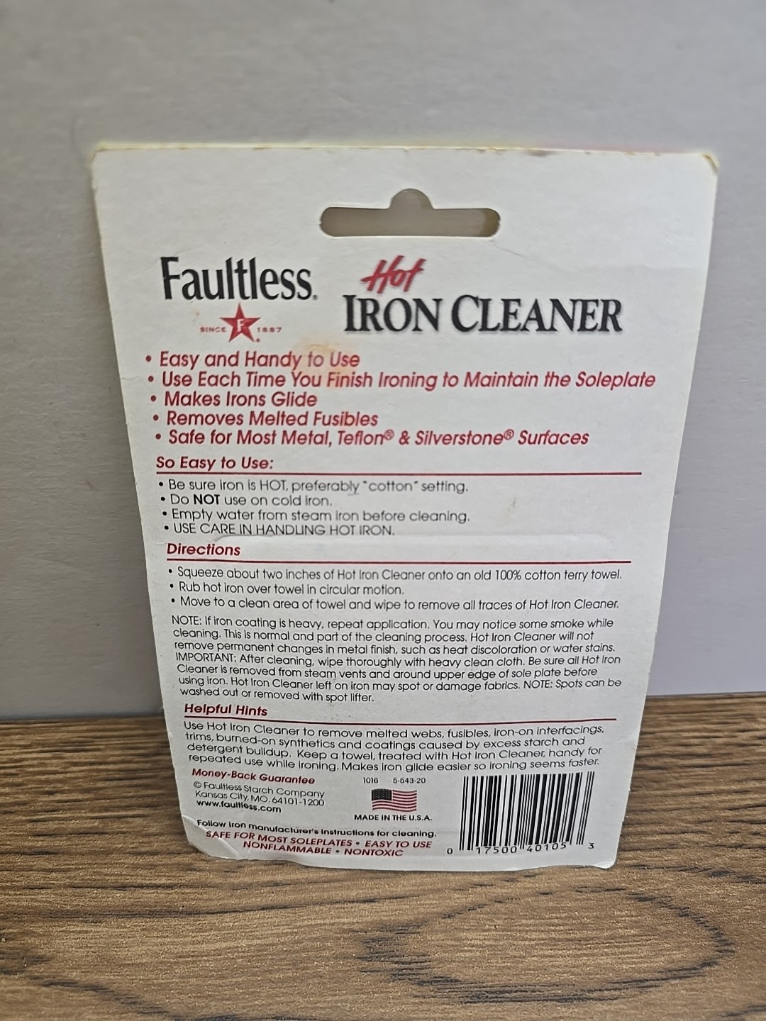 Faultless Hot Iron Cleaner USA Metal Teflon Silverstone Safe 2 Pack NEW