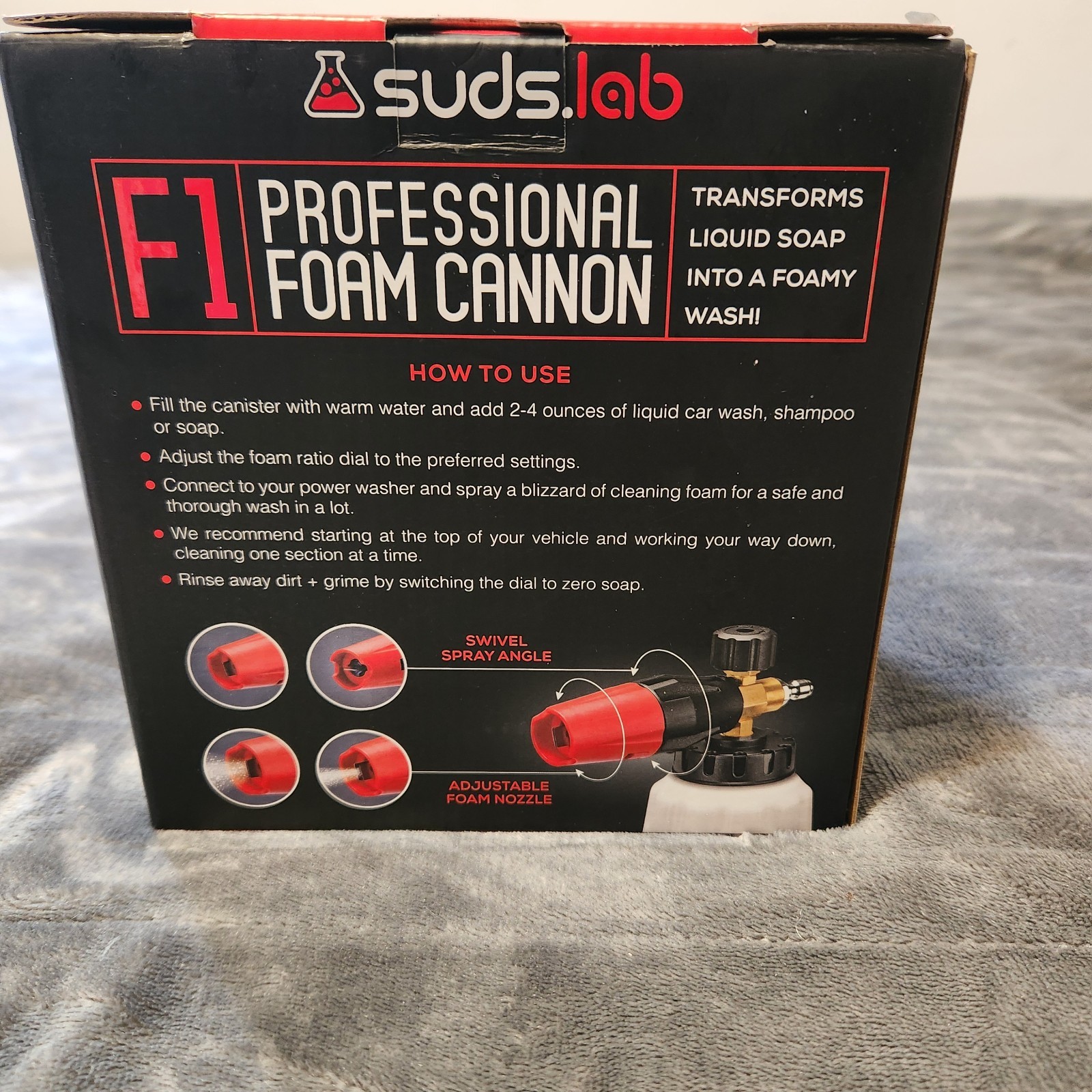 Suds Lab F1 Professional Foam Cannon w Adjustable Foam New-Open Box.